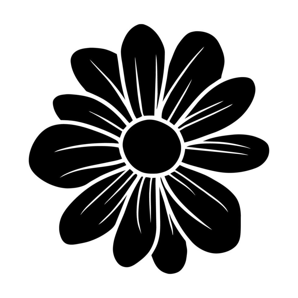 Hand drawn simple flower illustration vector