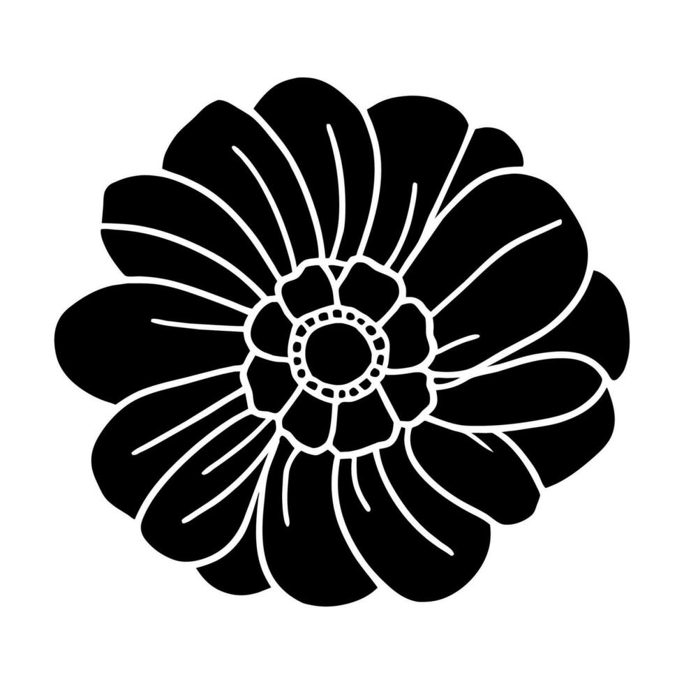 Hand drawn simple flower illustration vector