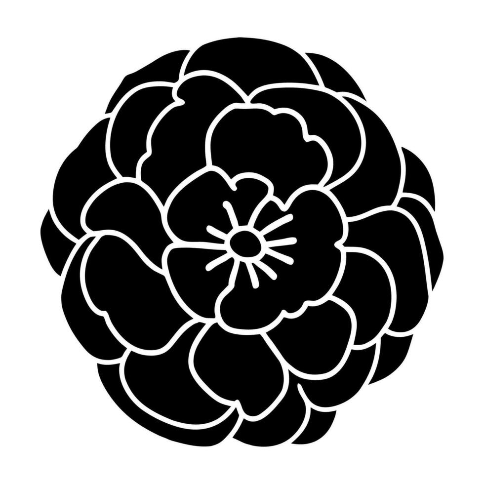 Hand drawn simple flower illustration vector