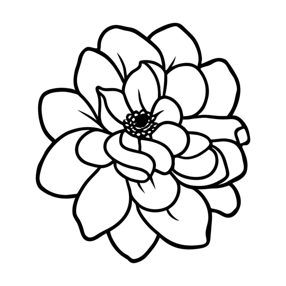 Hand drawn simple flower illustration vector