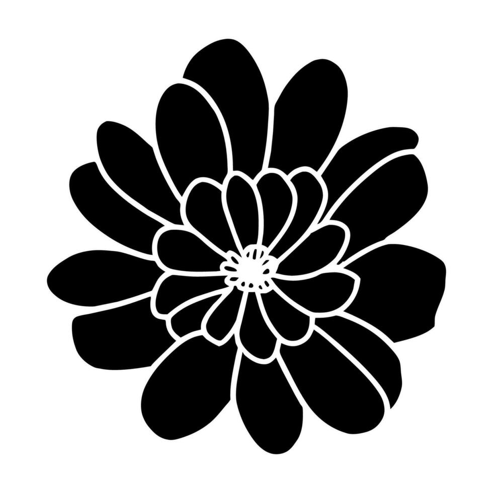Hand drawn simple flower illustration vector