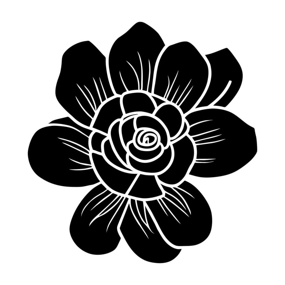 Hand drawn simple flower illustration vector