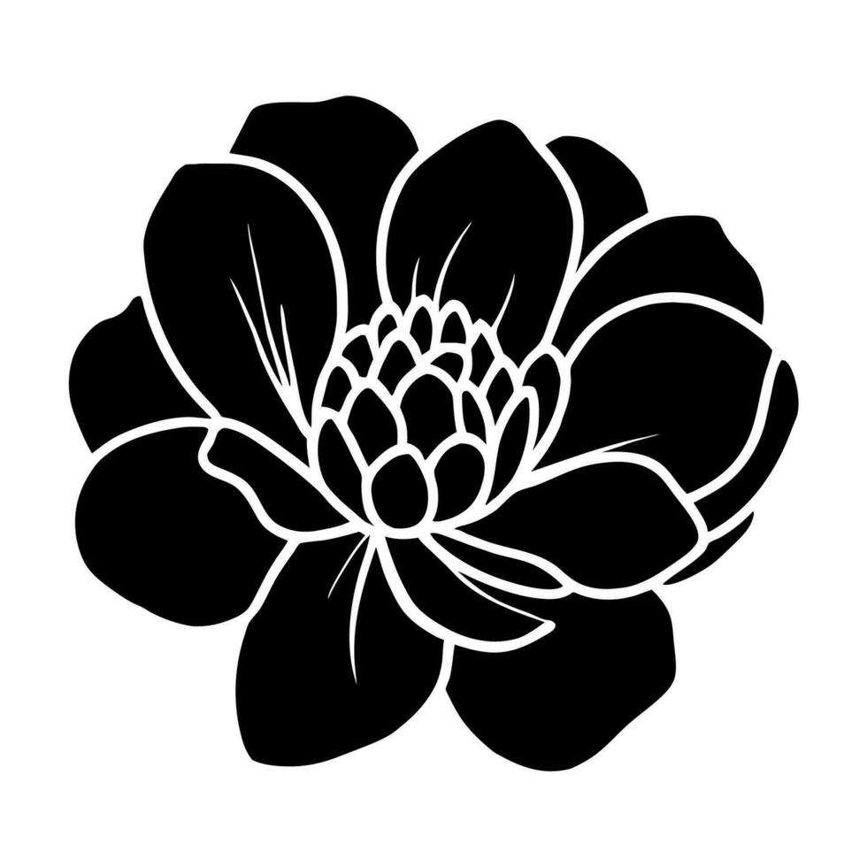 Hand drawn simple flower illustration vector