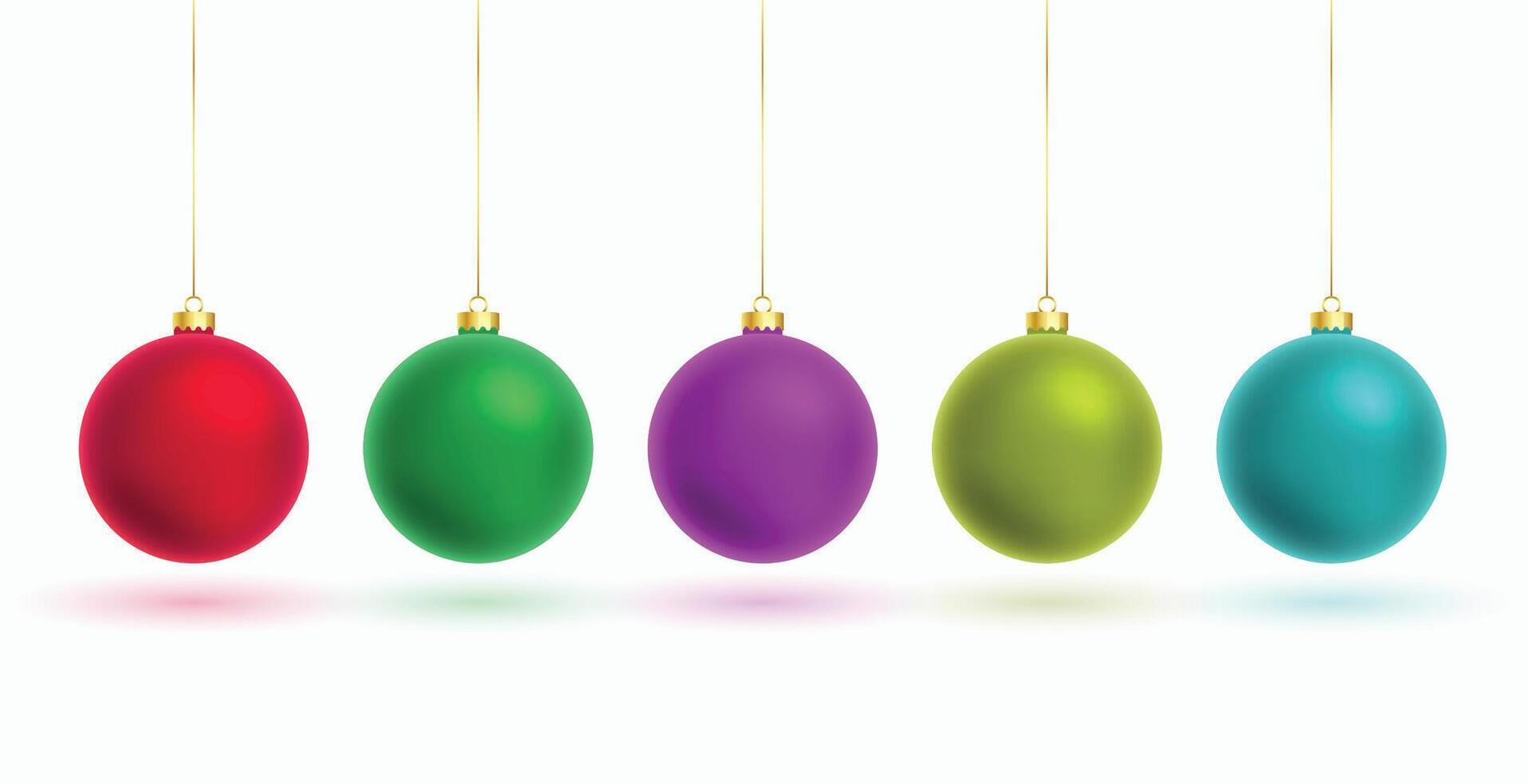 set of isolated xmas bauble icon design for christmas decoration vector