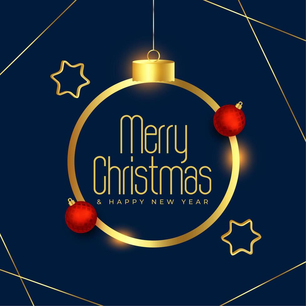 decorative merry christmas event background with realistic xmas bauble vector