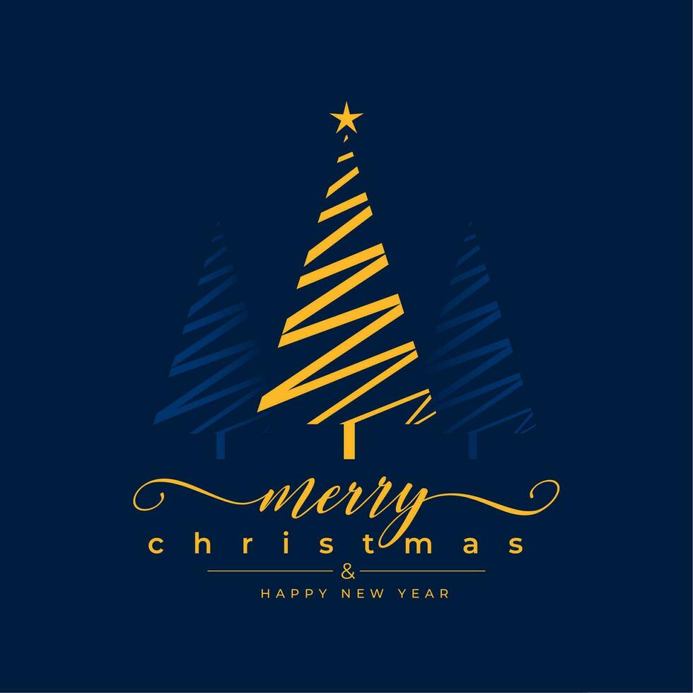 stylish merry christmas and new year eve greeting card design vector