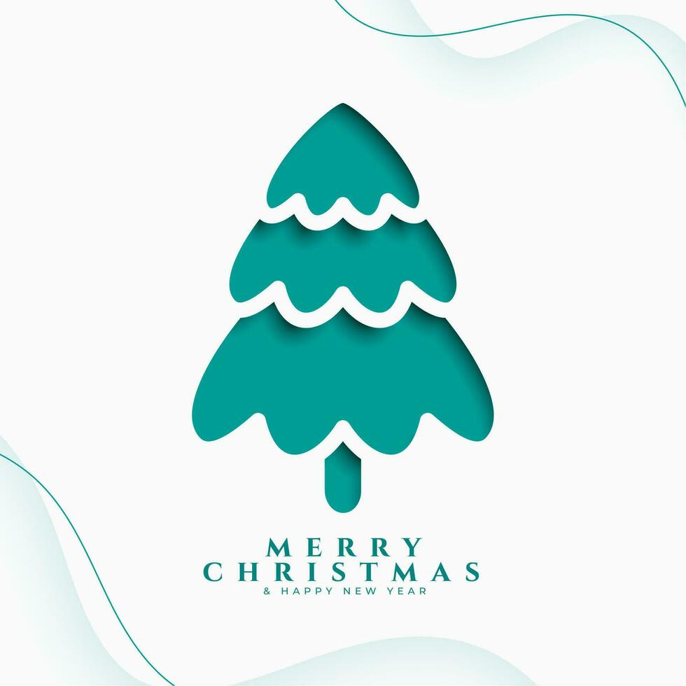 creative merry christmas and new year eve background with xmas tree vector