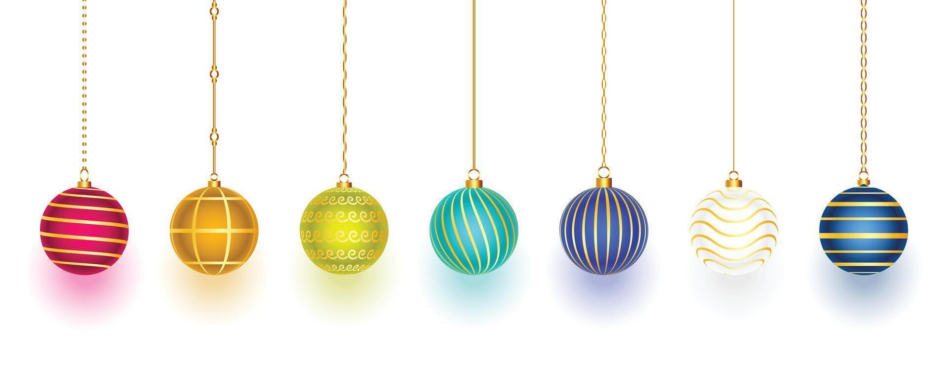 collection of 3d bauble elements design for christmas decoration vector