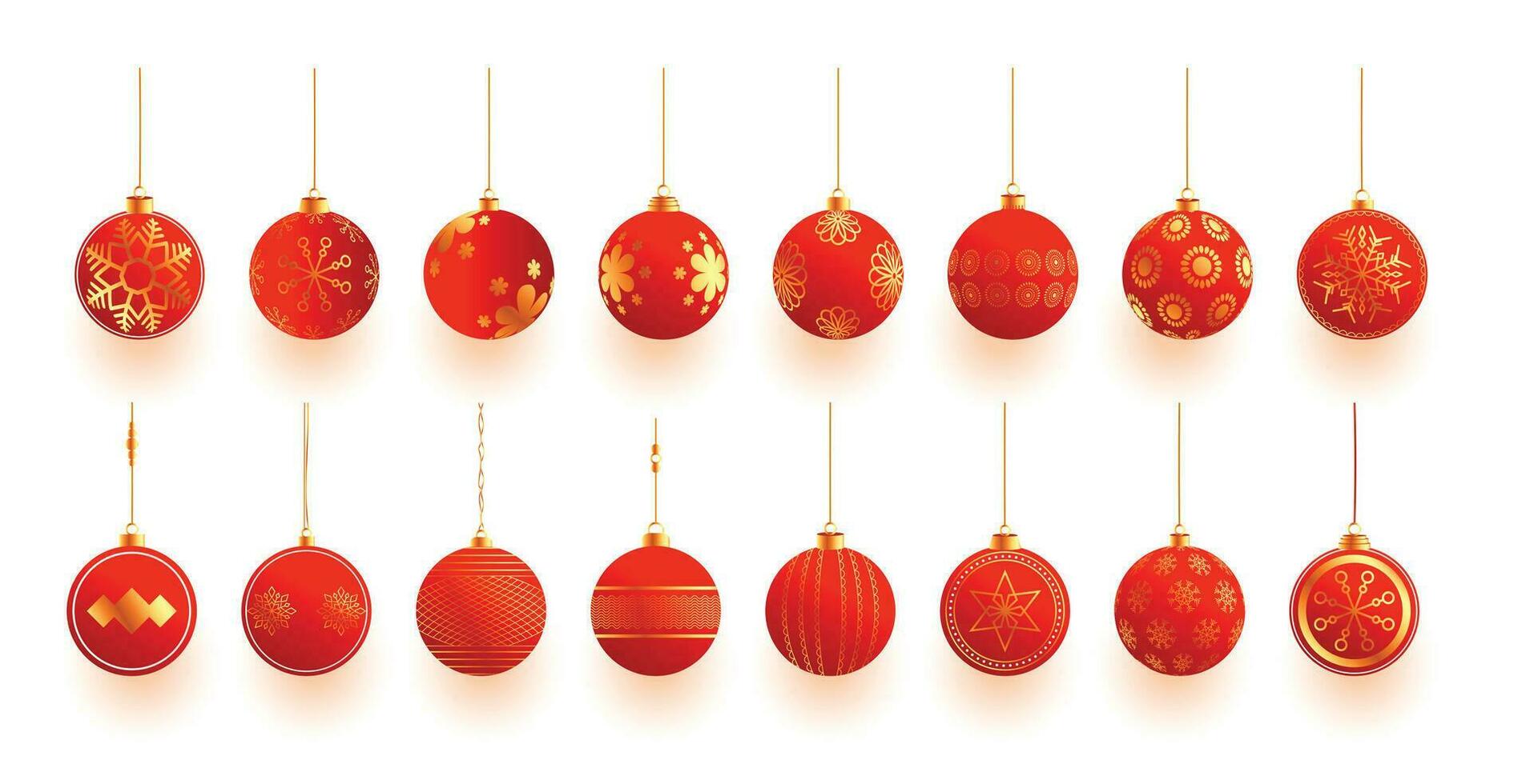 pack of realistic christmas bauble design for xmas decoration vector