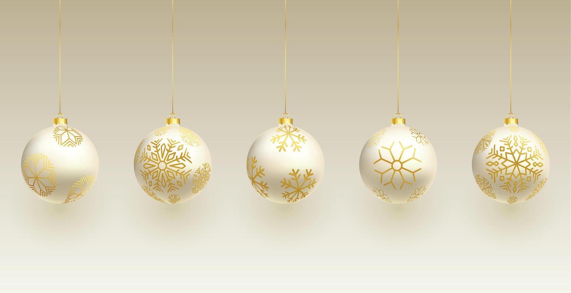 premium realistic christmas bauble set for xmas design vector