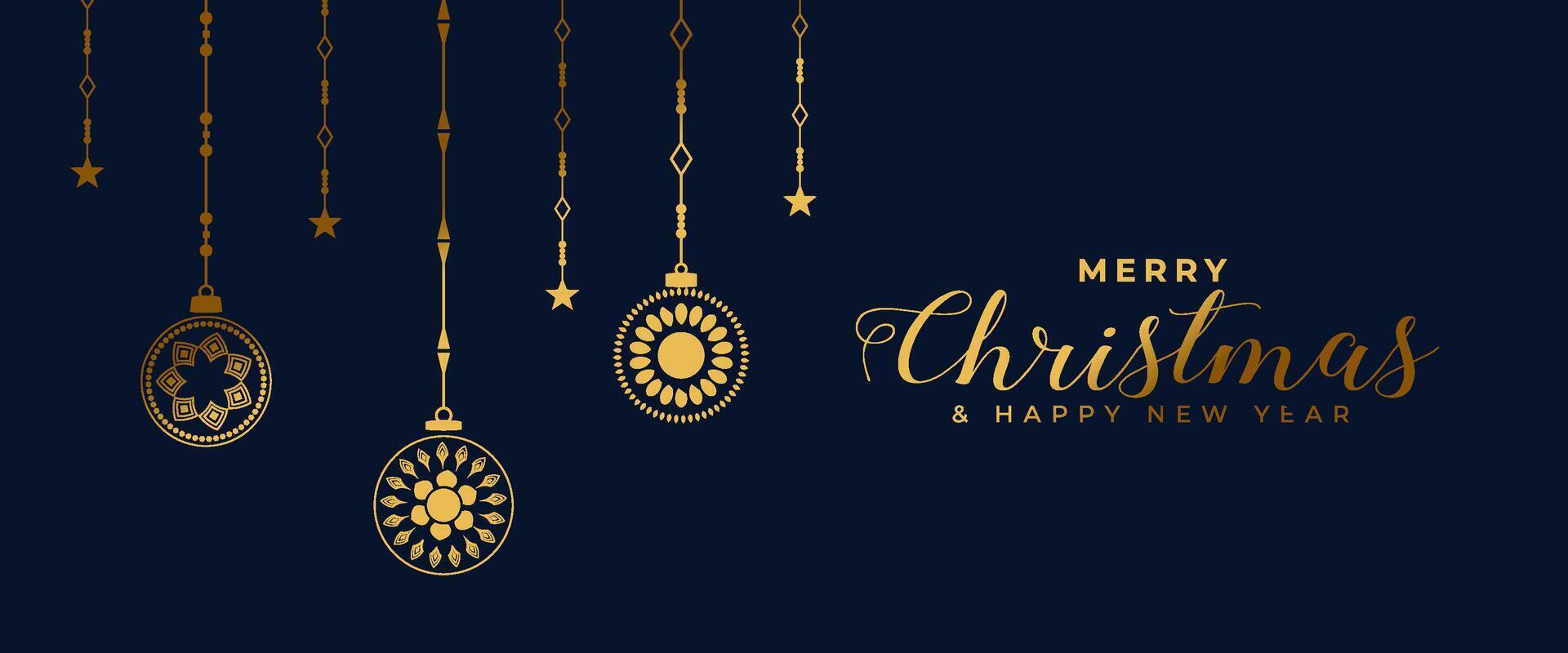 beautiful merry christmas and new eve festive wallpaper design vector