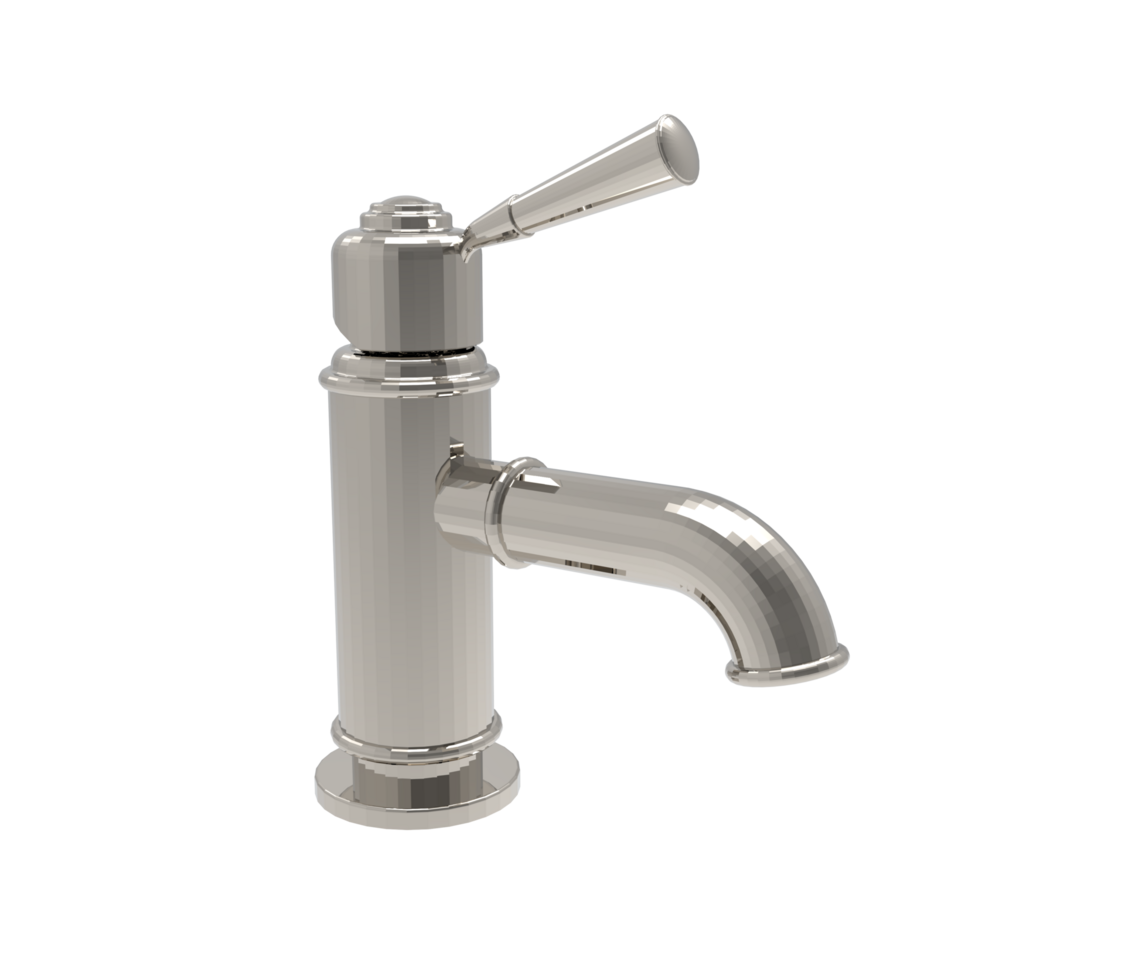a modern faucet with a chrome finish png