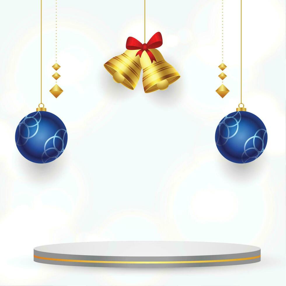 3d podium and isolated xmas element for merry christmas vector