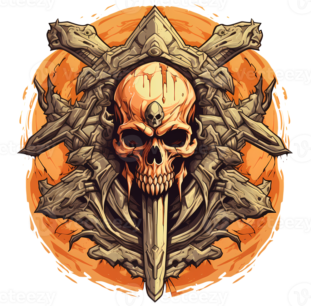AI generated Dark Destroyer Skull Emblem png