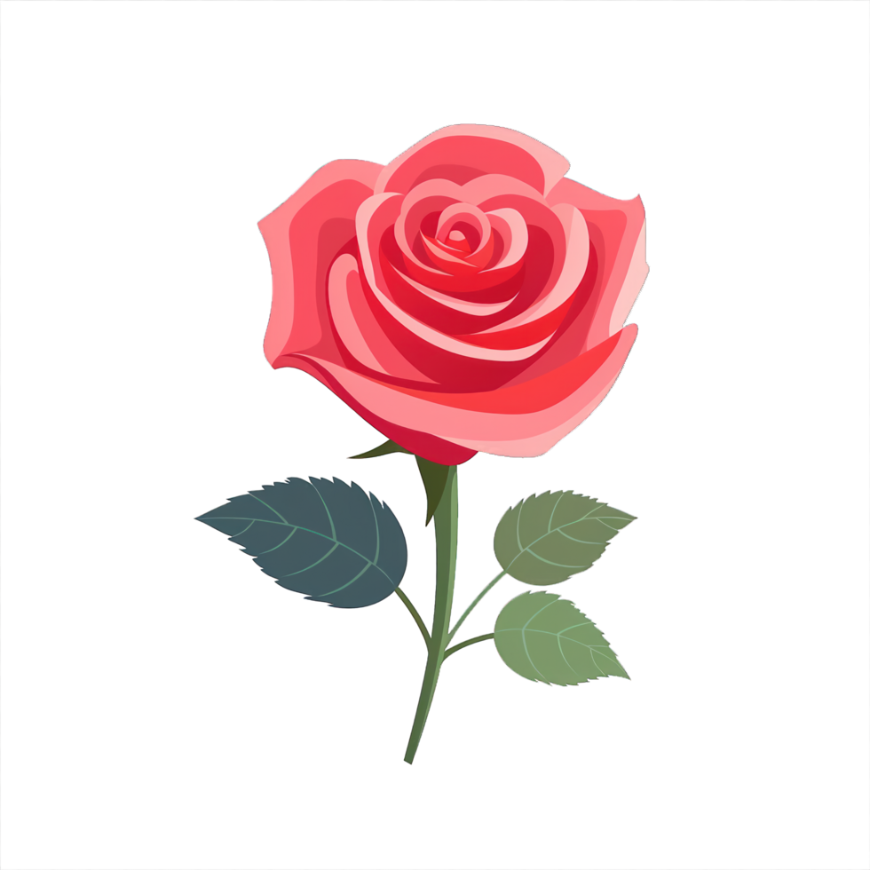 AI generated rose flower illustration isolated png