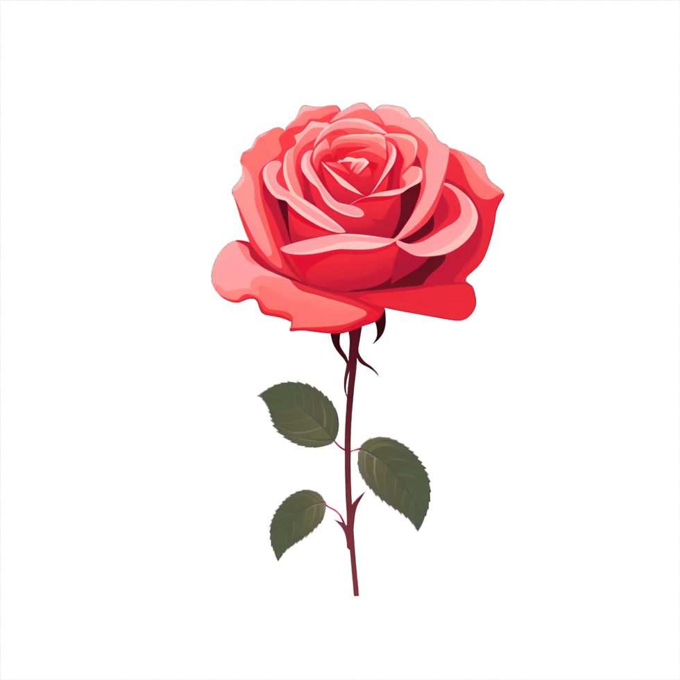 AI generated rose flower illustration isolated png