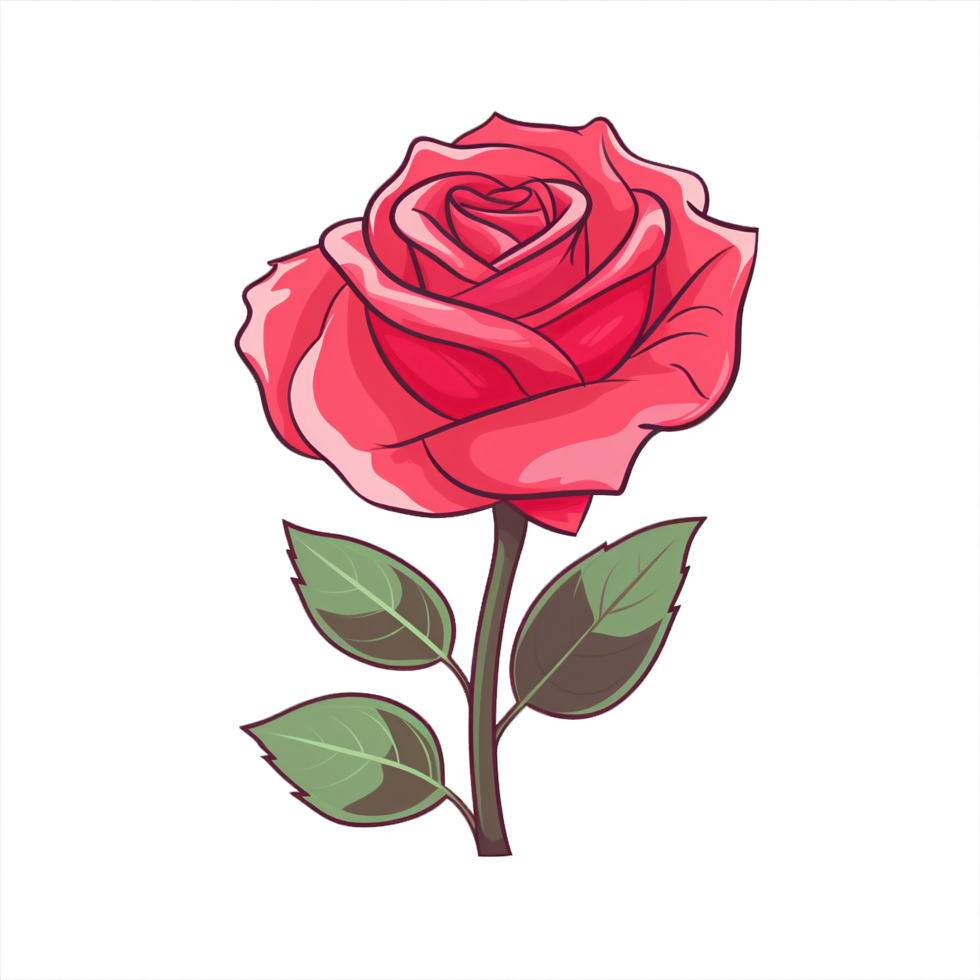 AI generated rose flower illustration isolated png