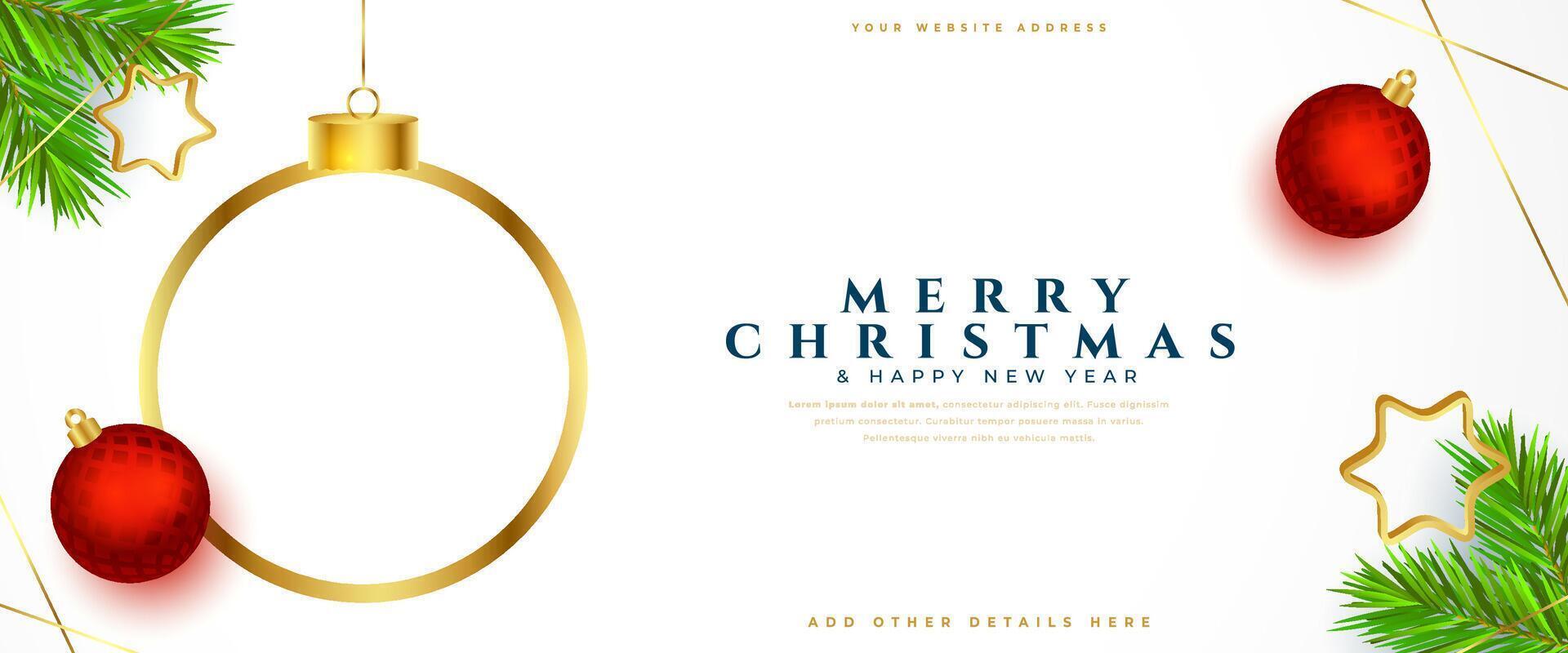 decorative merry christmas and new year eve wallpaper vector