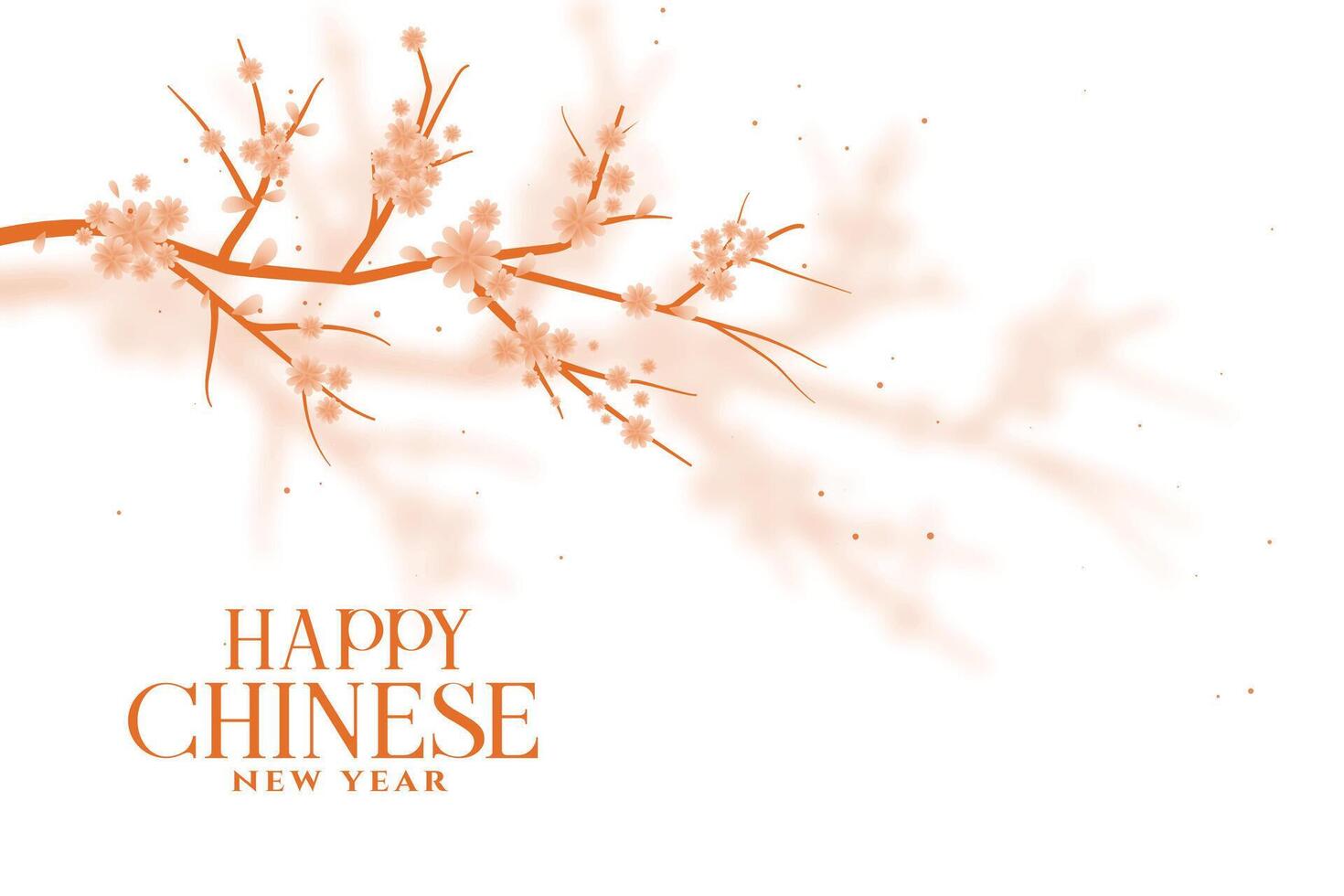 decorative chinese new year invitation card with beautiful sakura tree vector
