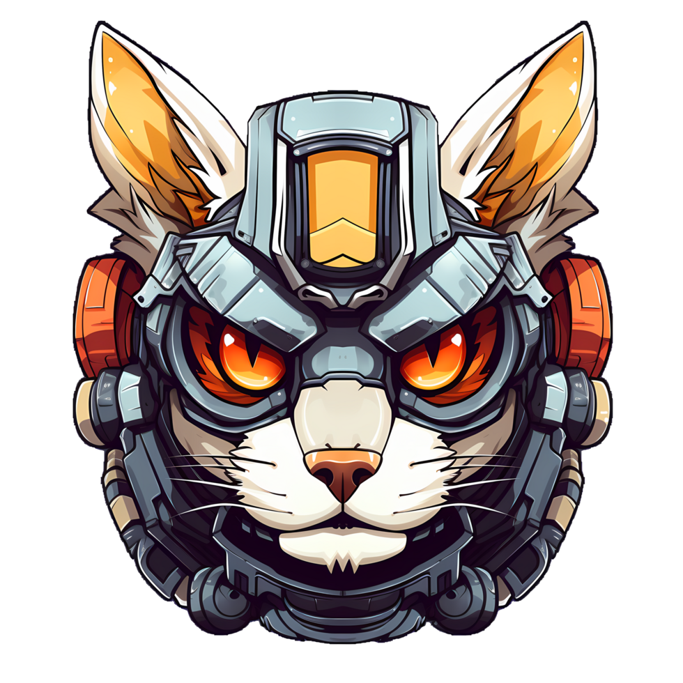 AI generated Mecha Futuristic cat png