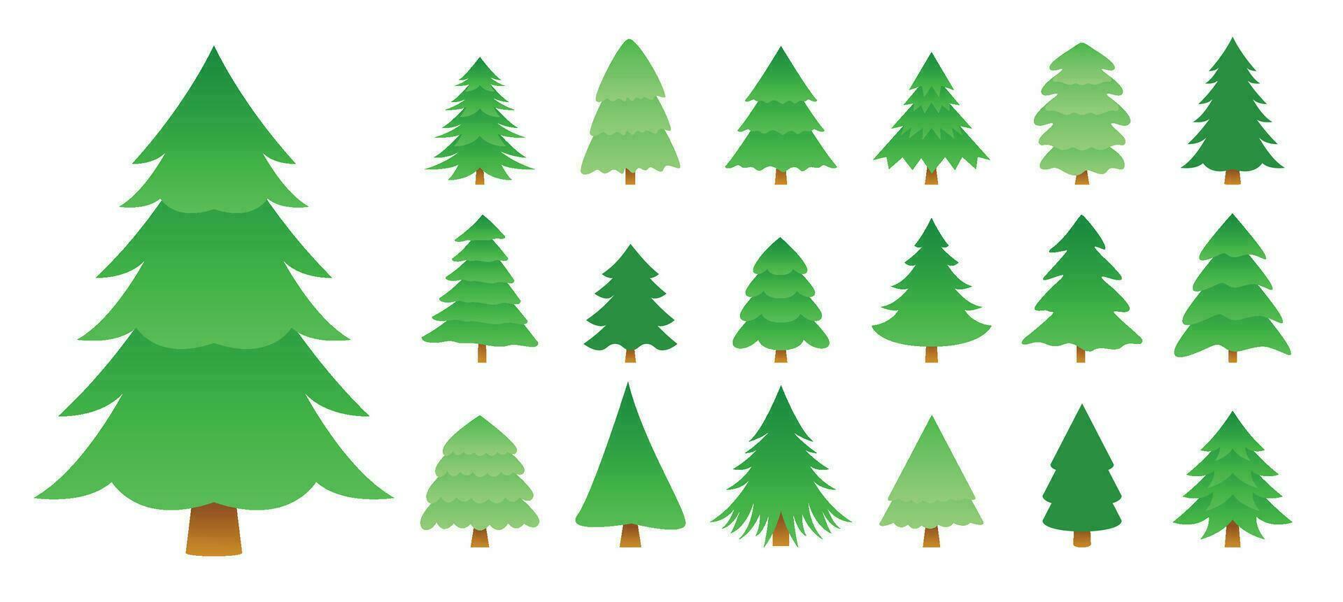 layouts of different christmas trees design in collection vector