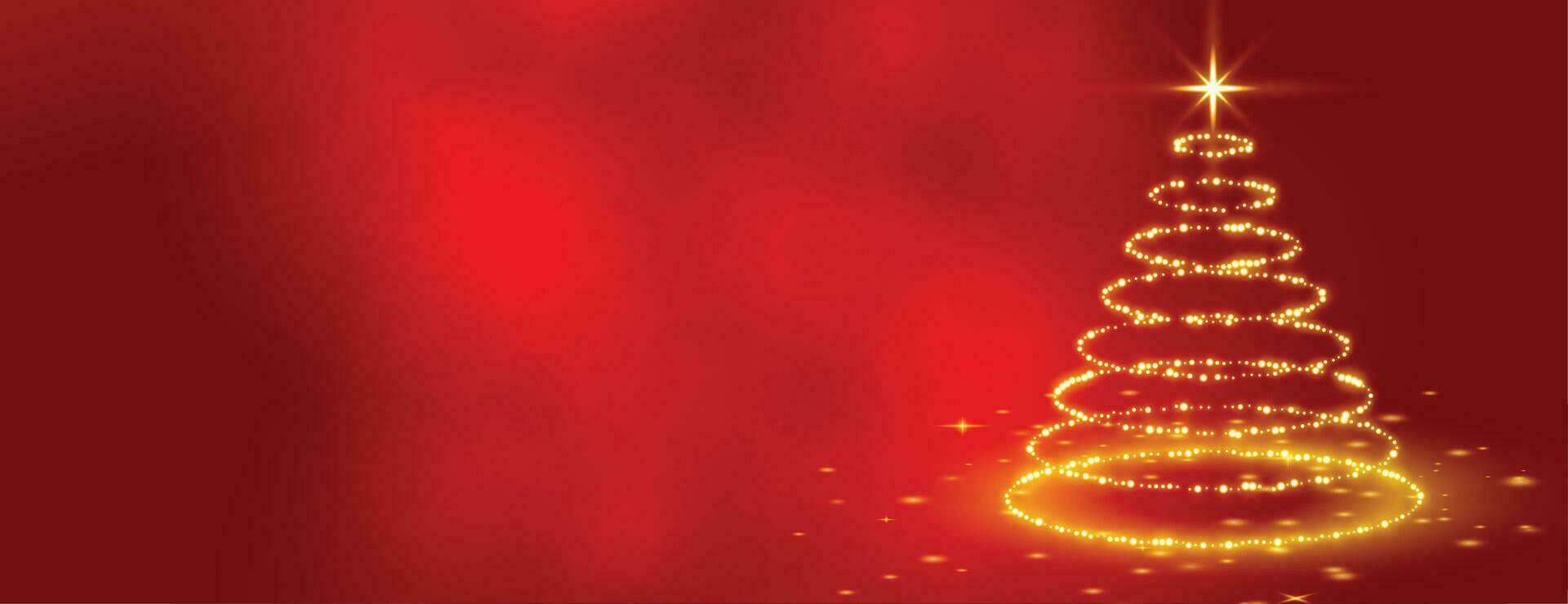 creativo Navidad árbol hecho con brillar anillos en rojo antecedentes vector