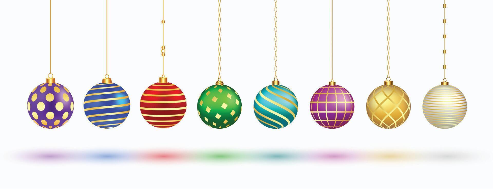 pack of 3d xmas bauble icons for christmas design vector