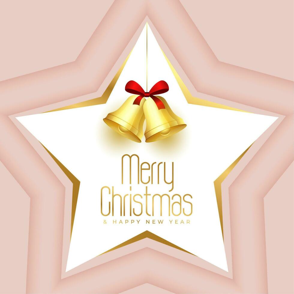 merry christmas festive celebration background with xmas bell design vector