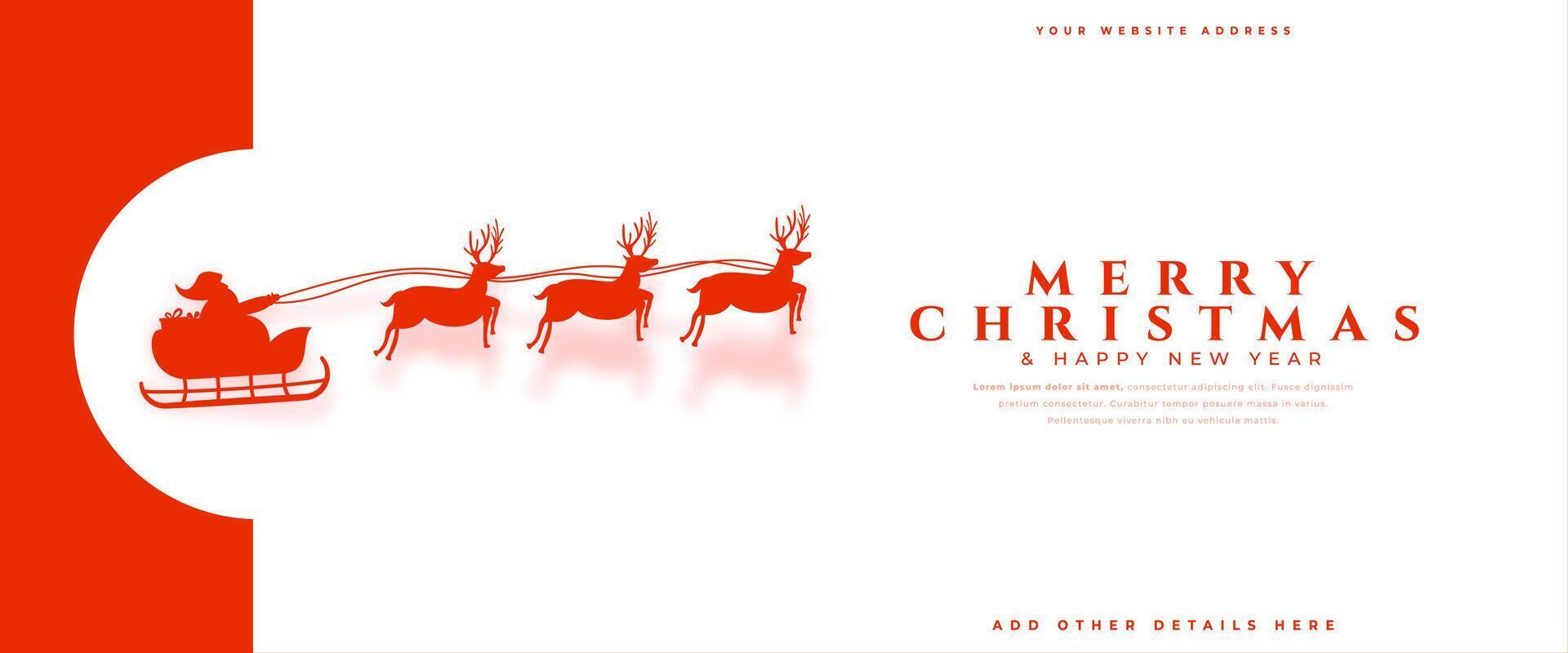 elegante alegre Navidad festivo invitación fondo de pantalla con Papa Noel trineo diseño vector