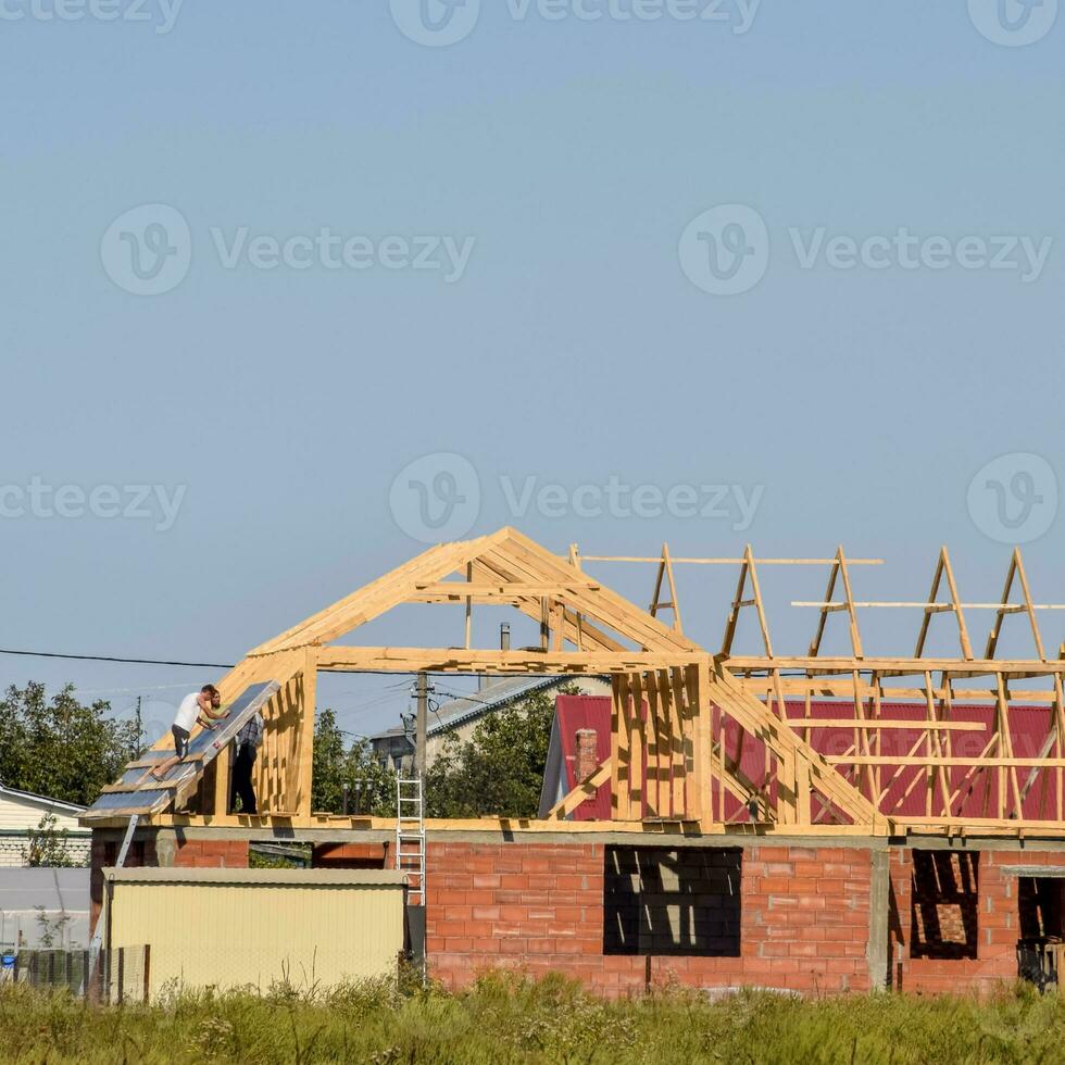 techo de el casa debajo construcción foto