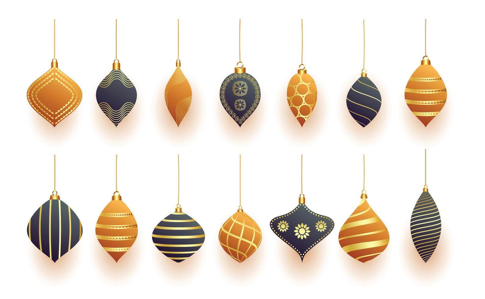 pack of premium christmas bauble design for xmas decoration vector