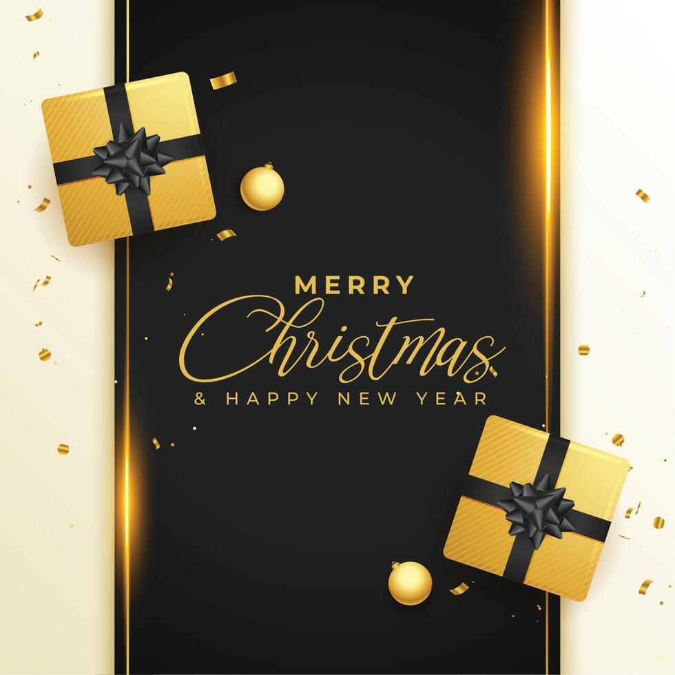 christmas greeting social post design with gift boxes vector