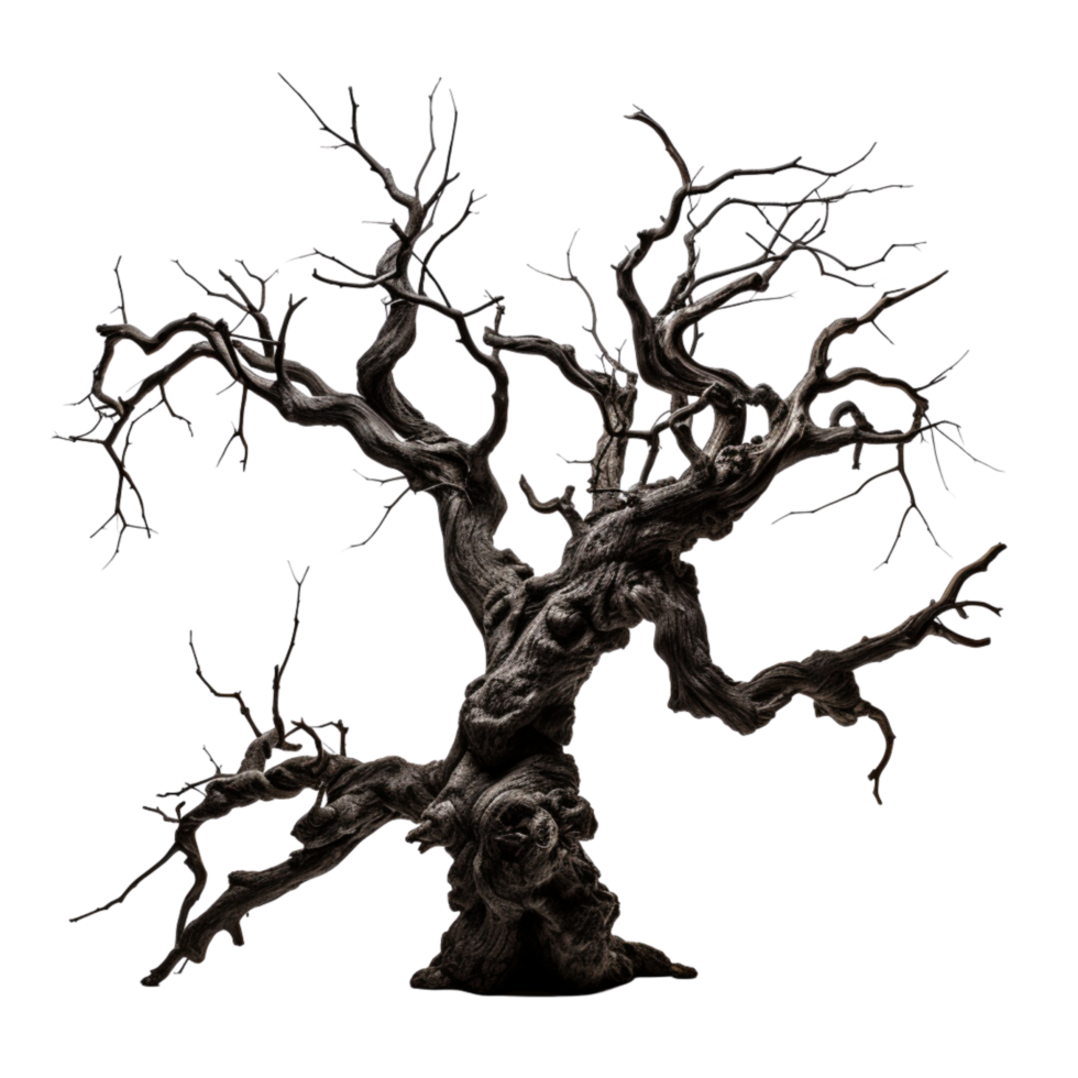 AI generated creepy dead tree Isolated on transparent background png