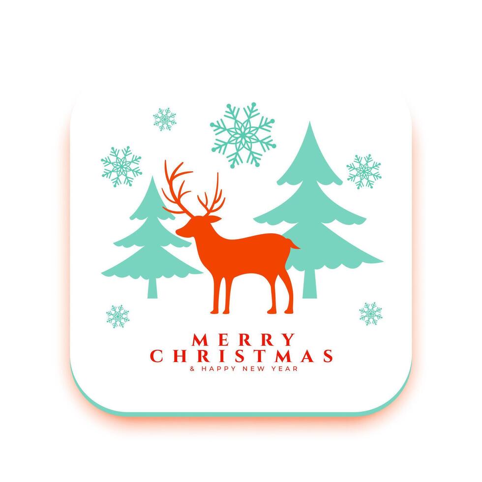 decorative merry christmas greeting card with xmas elements design vector