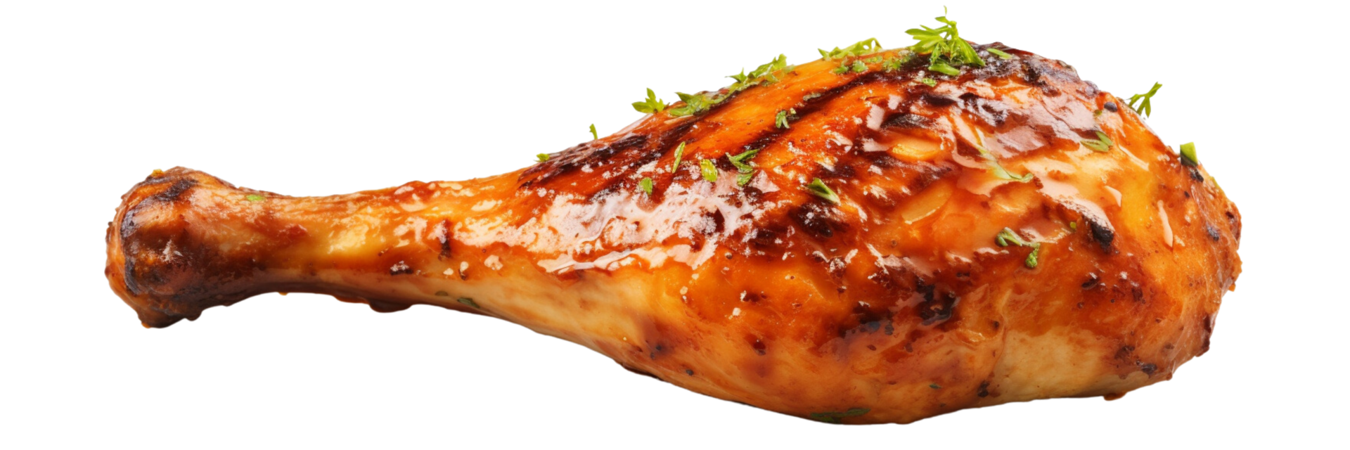 AI generated a chicken leg on a transparent background png