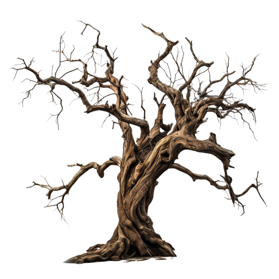 AI generated creepy dead tree Isolated on transparent background png