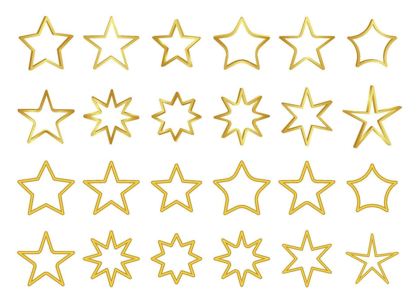 grande conjunto de dorado estrellas elementos diseño vector