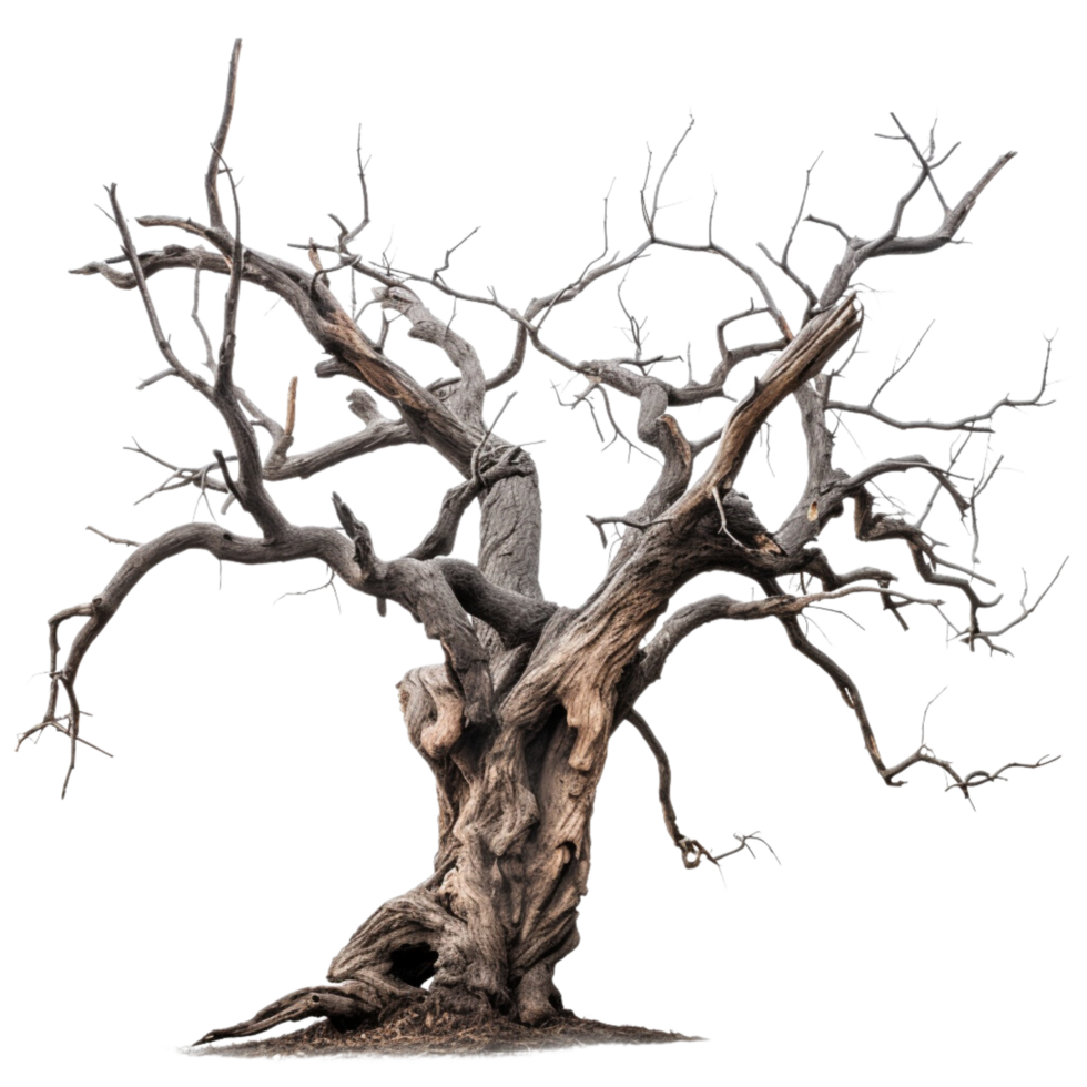 AI generated creepy dead tree Isolated on transparent background png