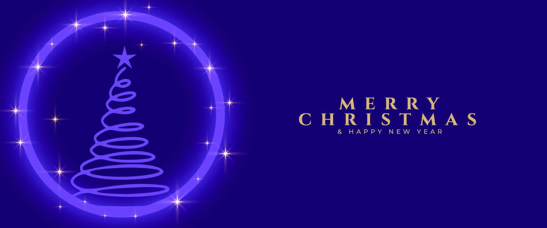 alegre Navidad festivo evento fondo de pantalla con Navidad árbol y brillar efecto vector