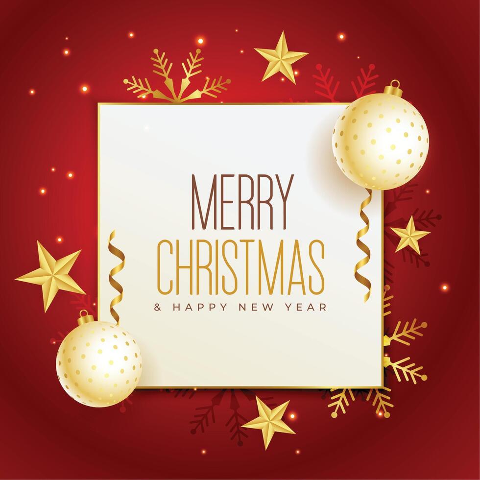 merry christmas poster with realistic elements design vector
