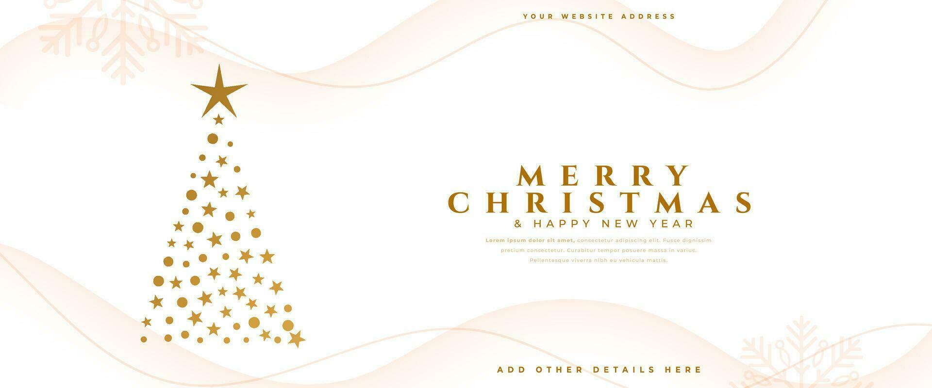 merry christmas and new year eve banner with artistic xmas tree vector