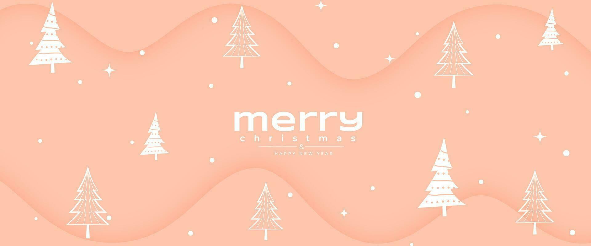 elegant merry christmas and new year eve banner with xmas tree decor vector