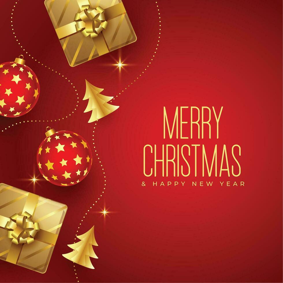 premium merry christmas event background with decorative elements vector