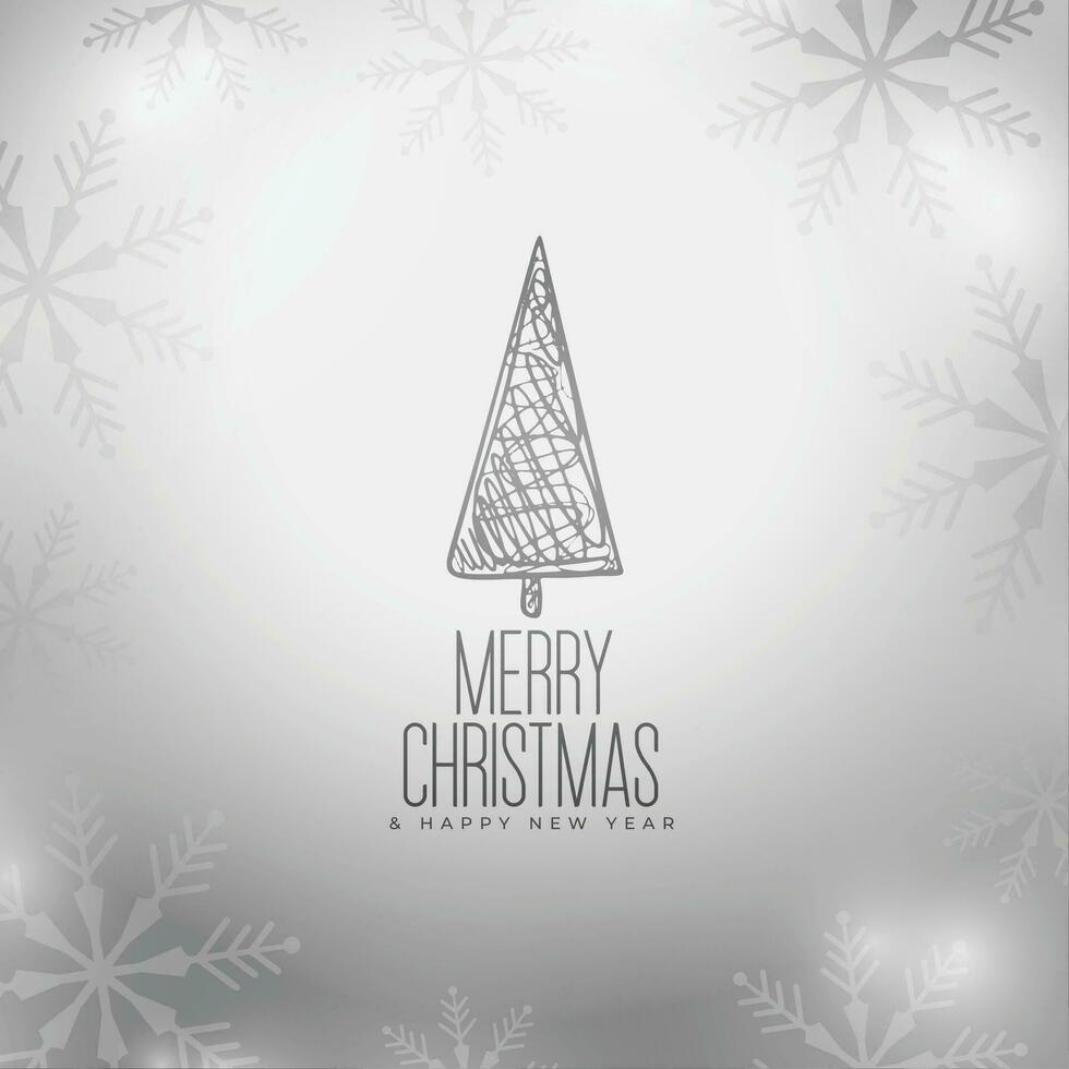 merry christmas holiday grey background with snowflake design vector