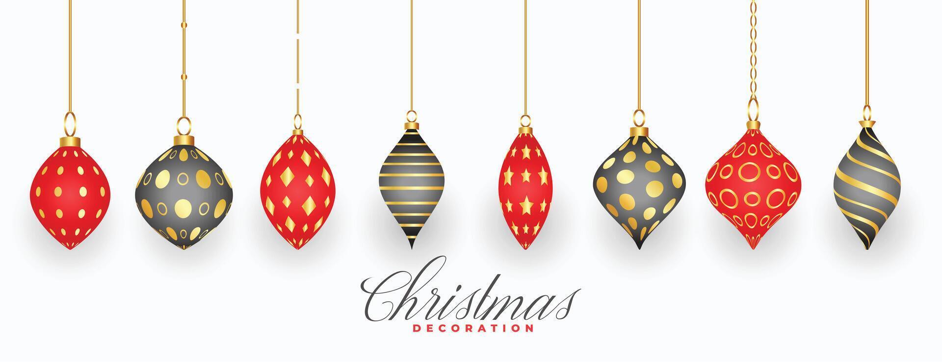 collection of beautiful christmas bauble elements design vector