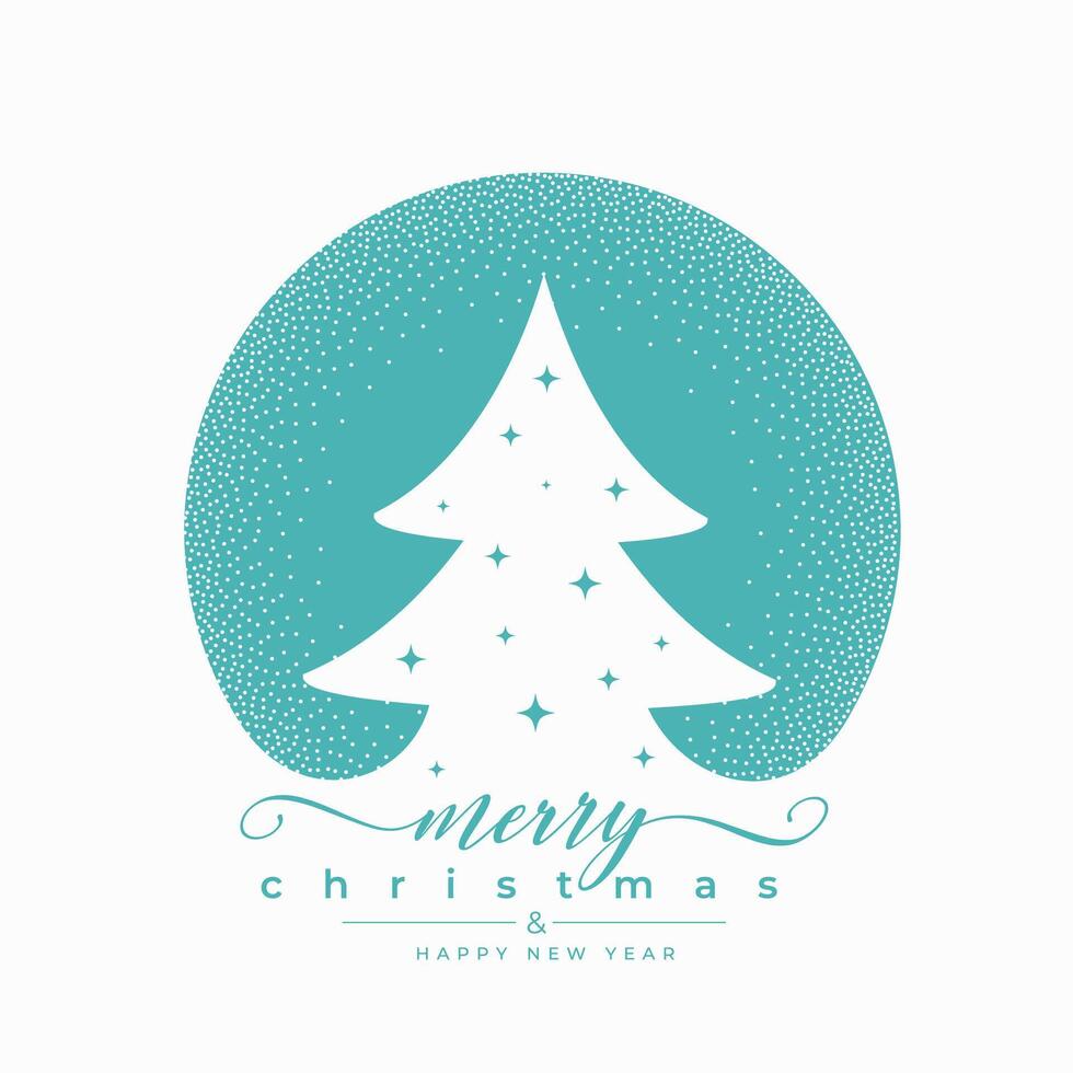 merry christmas festive background with decor pine tree vector