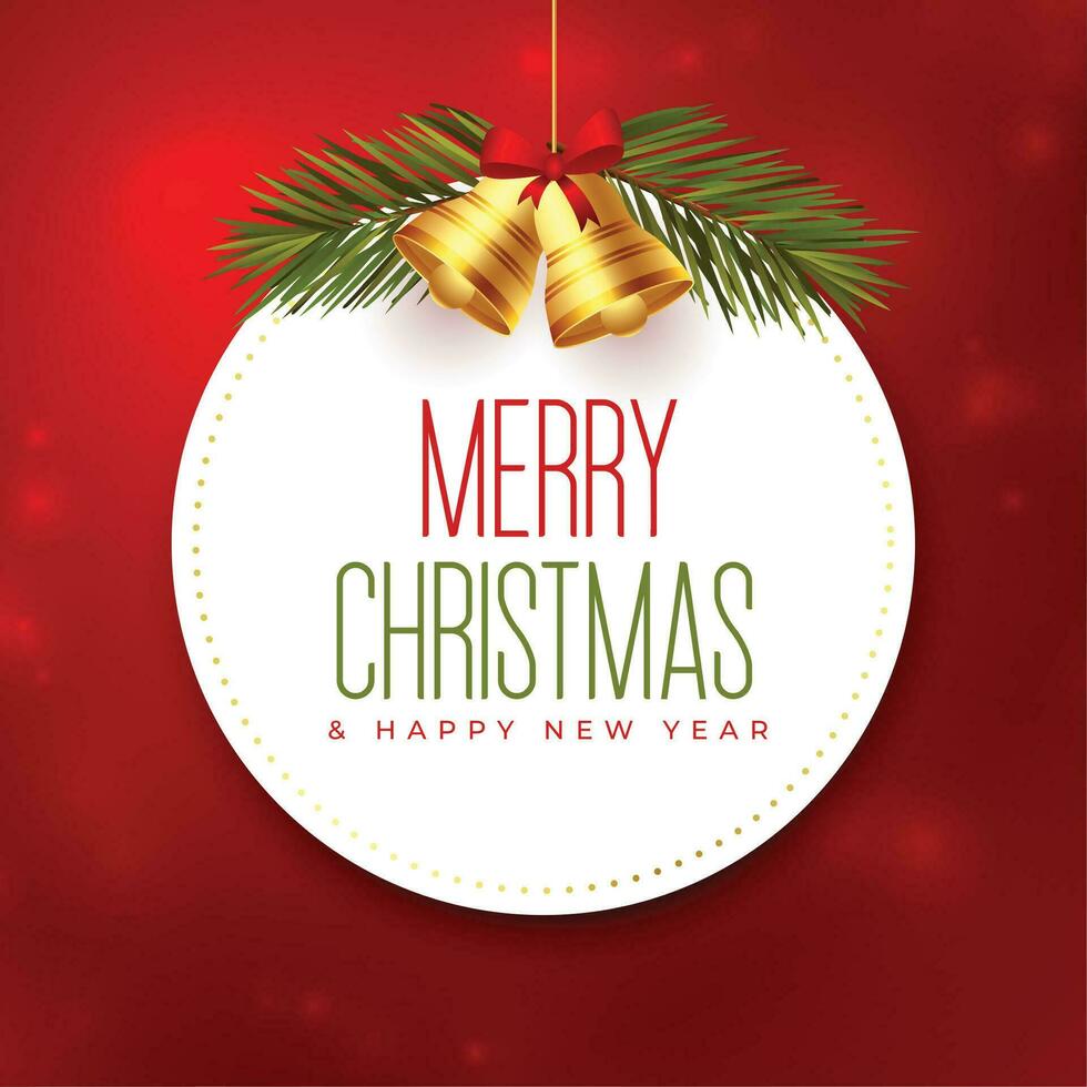 alegre Navidad invitación tarjeta con cascabeleo y abeto ramas diseño vector