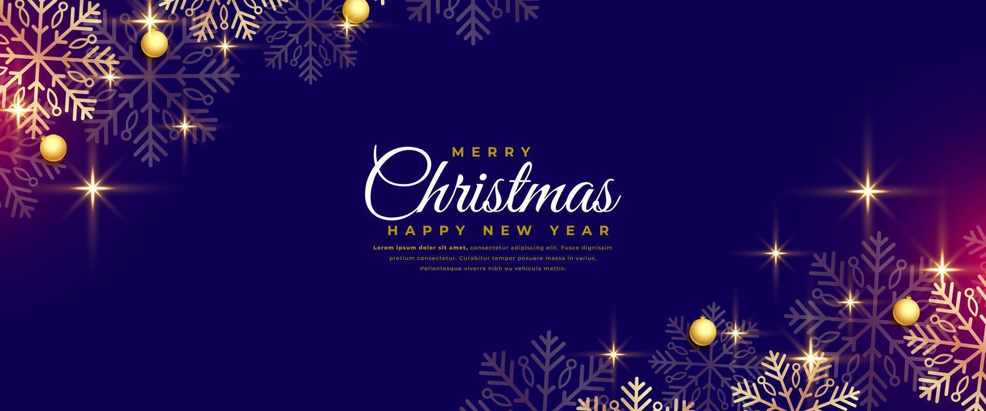 eye catching merry christmas celebration poster with snowflake decor vector