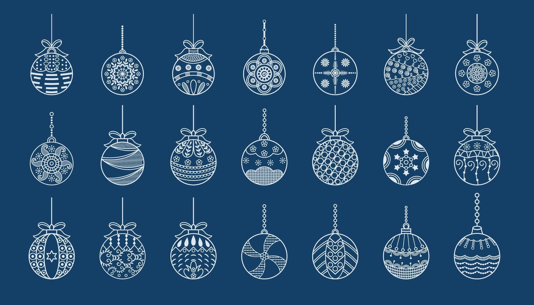 grande conjunto de Navidad chuchería adornos para Navidad diseño vector