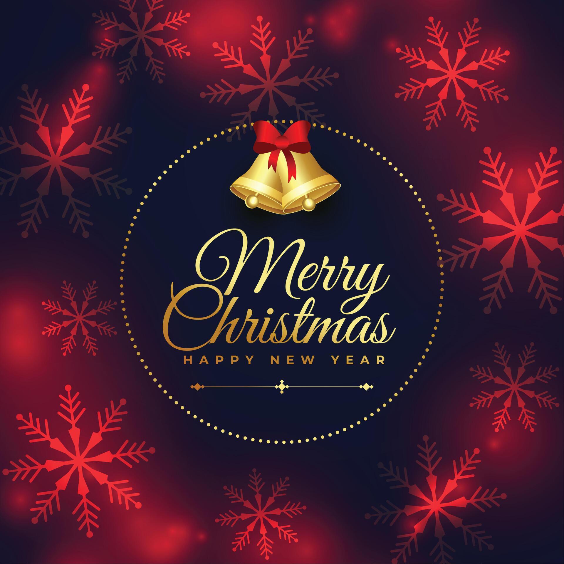 bright merry christmas event card in snowflake concept background